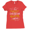 I'm an august woman I was born with my heart Ladies Fitted T-Shirt