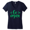 go vegan Women's V-Neck T-Shirt