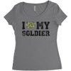 i love my soldier regular camouflage Women's Triblend Scoop T-shirt