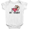 i love my rabbit Baby Bodysuit