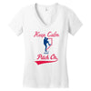 keep calm and pitch on Women's V-Neck T-Shirt