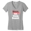 Music Eat Sleep Repeat Women's V-Neck T-Shirt