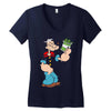 popeye spinach retro mens funny Women's V-Neck T-Shirt