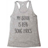 my brain is 85% song lyrics Racerback Tank