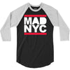 mad nyc new york city run fashion baseball jersey 3/4 Sleeve Shirt