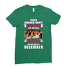 Never Underestimate A Man Who Watches Friends And Was Born in December Ladies Fitted T-Shirt