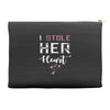 i stole her heart couple Accessory Pouches