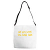 me not love Adjustable Strap Totes