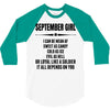 Super September Girl 3/4 Sleeve Shirt