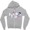 vowel party time Zipper Hoodie