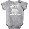 Smartass May Girl Baby Onesie