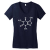 caffeine molecule gamer nerd geek science funny Women's V-Neck T-Shirt