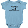 funny t shirt here i am! what are your other two wishes rude tee offen Baby Onesie