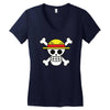 one piece skull Women's V-Neck T-Shirt