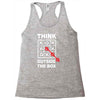 think outside the box Racerback Tank