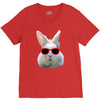 Easter Bunny Face Too Hip To Hop V-Neck Tee