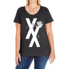 mgk t xx shirt flower black rose .. Ladies Curvy T-Shirt