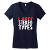 i defy stereotypes Women's V-Neck T-Shirt