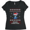 ohana christmas stitch Women's Triblend Scoop T-shirt