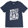 world's okayest dad funny V-Neck Tee