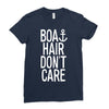 boat hair don't care Ladies Fitted T-Shirt