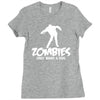 zombies only want a hug bad taste haloween zombie pop culture gift Ladies Fitted T-Shirt