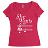 she wants the d black Women's Triblend Scoop T-shirt