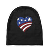 disstressed america flag heart Baby Beanies