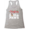 christmas dogs and paws Racerback Tank