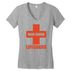 nude beach   lifeguard Women's V-Neck T-Shirt