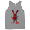 i love you bunny hare rabbit cupid couple kiss fun Tank Top