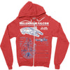 millennium falcon blueprint Zipper Hoodie