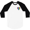 Love Is Love Lgbt Rainbow Heart 3/4 Sleeve Shirt