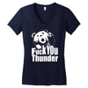 ted fuck you thunder Women's V-Neck T-Shirt