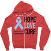 hope love cure stomach cancer awareness Zipper Hoodie