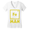 chemical element for iron man Women's V-Neck T-Shirt