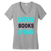 coffee books and rain Women's V-Neck T-Shirt