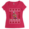 ugly sweater fight christmas t shirts Women's Triblend Scoop T-shirt