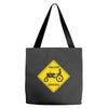 tractor crossing farmer's road warning sign Tote Bags
