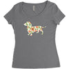 dachshund flower Women's Triblend Scoop T-shirt