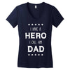 i have a hero i call him dad 2 Women's V-Neck T-Shirt