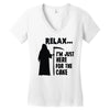 i'm just here for the cake Women's V-Neck T-Shirt