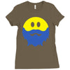 bearded smiley face Ladies Fitted T-Shirt