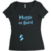 Muggle On Board Blue Women's Triblend Scoop T-shirt