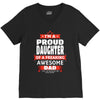 proud daughter dad V-Neck Tee