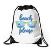 Beach Please Drawstring Bags