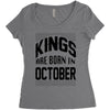 kings are born in october Women's Triblend Scoop T-shirt