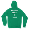 weekends coffe and dogs white back Unisex Hoodie