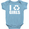 i recycle girls  funny Baby Onesie