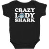 crazy lady shark Baby Bodysuit